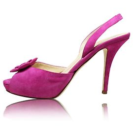 Kate Spade Sandales à bout ouvert en daim violet avec détail de fleurs Violet