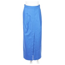 Hermès-Cobalt Blue A-Line Maxi Skirt-Blue