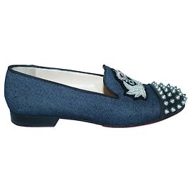Christian Louboutin Mocassini da stagista in denim con borchie Altro