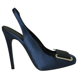 Giambattista Valli Blue Satin Heels Blue