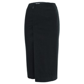 Hermès-Wool Midi Pencil Skirt-Brown