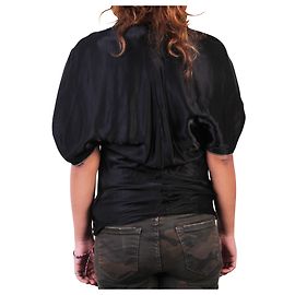 Hussein Chalayan Top Preto com Zip Preto