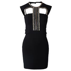 Sass & Bide Robe découpée ornée de carreaux dorés Blanc