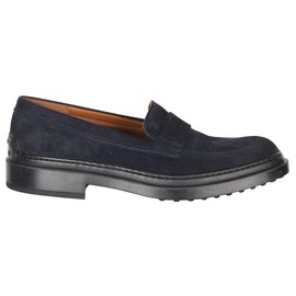 Tod's-Suede Loafers-Blue,Navy blue
