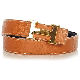 Hermès Hermes Brown Constance Ledergürtel Braun Golden