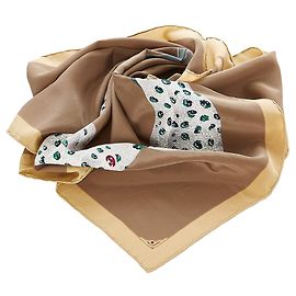 Pañuelo de seda con estampado de pantera marrón Must de Cartier de Cartier Castaño Multicolor Beige
