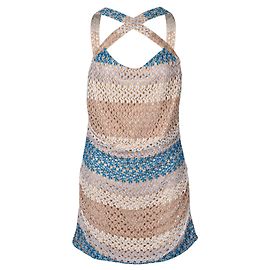 M Missoni Gehäkeltes Minikleid Golden Metallisch
