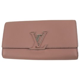 Louis Vuitton-Louis Vuitton Pink Taurillon Capucines Wallet-Pink,Other