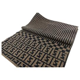 Fendi-Stripe Monogram FF Zucca Scarf-Other