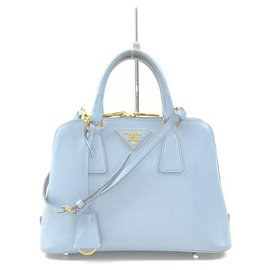 Prada-Blue Saffiano Leather Dome Bowler 2WAY bag-Other