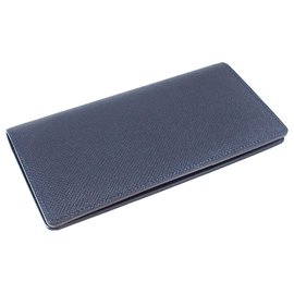Louis Vuitton-Louis Vuitton Blue Taiga Brazza Wallet-Blue,Navy blue