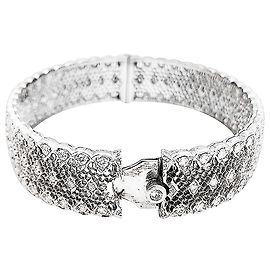 Pulseira Buccellati "Dentelle" em ouro branco e diamantes. Outro