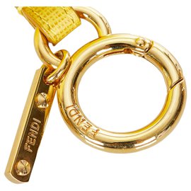 Fendi-Fendi Yellow Fur Pom-Pom Key Chain-Yellow