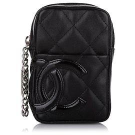Chanel Schwarze Cambon Ligne Ledertasche Schwarz