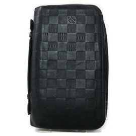 Louis Vuitton-XL Black Damier Infini Leather Atoll Wallet Organizer Travel-Other
