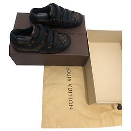 Baskets Louis Vuitton Enfant Cuir Marron Marron