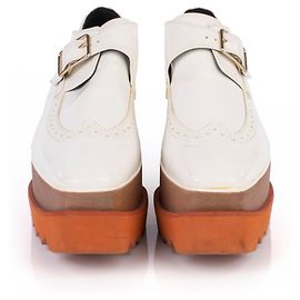 Stella Mc Cartney Stella McCartney Scarpe brogue bianche con zeppa Elyse Bianco