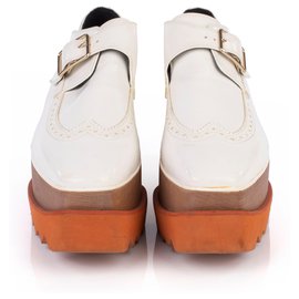 Stella Mc Cartney-Zapatos brogue blancos con plataforma y cuña Elyse de Stella McCartney-Blanco