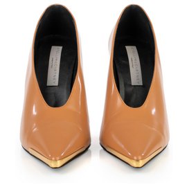 Stella Mc Cartney-Zapatos de salón Stella McCartney High Vamp con puntera en punta-Castaño,Carne