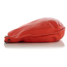 Bottega Veneta-Shoulder Bag in Grained Leather-Orange