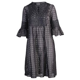 Carolina Herrera Schwarzes englisches Spitzenkleid Schwarz