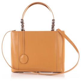 Dior-Beige Shiny Leather Malice Tote Bag-Flesh