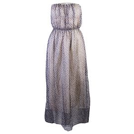 Forte Forte Trägerloses Kleid aus Seide Blau Marineblau