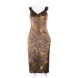 Michael Kors-Wool Fitted Midi Dress -Brown