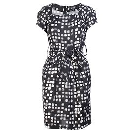 Vestido estampado BN DKNY em preto e branco Preto