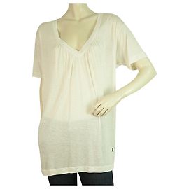 Iceberg Off White Relaxed Oversize Style V-Ausschnitt Long T-Shirt Top Größe XS Weiß