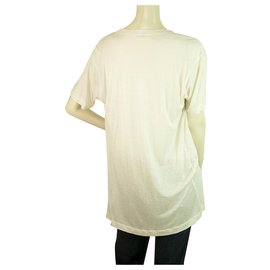 Iceberg-Iceberg Off White Relaxed Oversize Style V-Ausschnitt Long T-Shirt Top Größe XS-Weiß