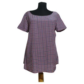 Camicetta Tommy Hilfiger Rossa Blu Bianca Seta Cotone M Bianco Rosso Blu