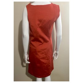 Balenciaga-Vestido crepé asimétrico-Naranja,Coral