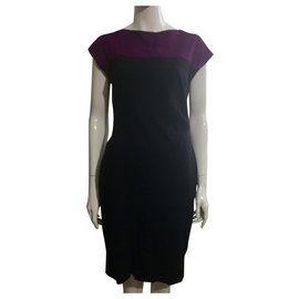 Escada-Colour block dress from viscose jersey-Black,Purple