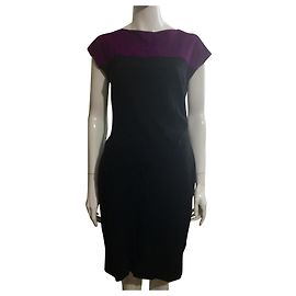 Escada Vestido em bloco de tecido em malha viscose Preto Roxo