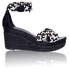 Sandales compensées espadrilles Hermès Noir