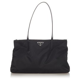 Prada-Prada Black Tessuto Tote Bag-Negro