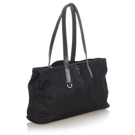 Prada-Prada Black Tessuto Tote Bag-Negro