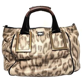 Chloé Cartable en cuir Ethel à imprimé léopard marron Chloe Marron Multicolore Beige
