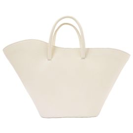 Little Liffner Open Tulip Tote Medium in Beige Lizard Embossed Leather Other Yellow