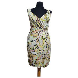 Robe courte Laurèl jaune en viscose Multicolore Jaune