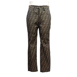 TROUSERS FENDI JEAN ZUCCA MONOGRAM S 36 BROWN TROUSERS PANTS Brown