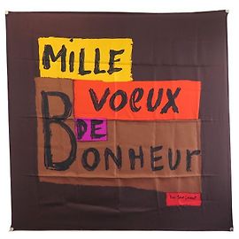 NUOVA SCIARPA YVES SAINT LAURENT MILLE DESIDERI DI FELICITÀ SQUARE 90 Sciarpa seta Marrone
