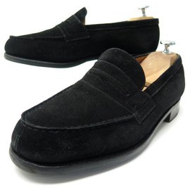 JM Weston-JM WESTON LOAFERS 180 7D 41 BLACK SUEDE SUED LOAFERS SHOES-Black