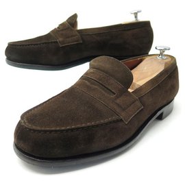 JM Weston-JM WESTON LOAFERS 180 7D 41 BROWN SUEDE LOAFERS SHOES-Brown