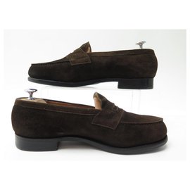 JM Weston-JM WESTON LOAFERS 180 7D 41 BROWN SUEDE LOAFERS SHOES-Brown