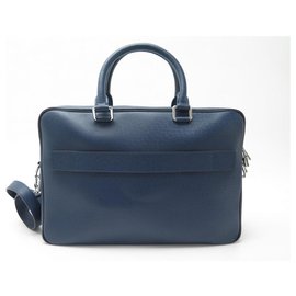 Louis Vuitton-NEW LOUIS VUITTON M BAG30645 DOCUMENT HOLDER BUSINESS MM LEATHER TAIGA OCEAN-Blue