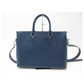 Louis Vuitton-NEW LOUIS VUITTON ANTON M BAG34401 TAIGA OCEAN BLUE BRIEFCASE LEATHER-Blue