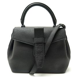 NOVO LANCEL CHARLIE PM UMA BOLSA08370 BOLSA DE MÃO DE COURO PRETO Preto