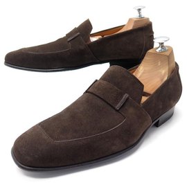 JM Weston-NEW JM WESTON LOAFERS 425 6E 40 LARGE SUEDE LOAFERS SHOES-Brown